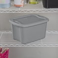 thumbnail image 4 of Sterilite 19 Liter Tote, Plastic Storage Bin with Snap-on Lid, Stackable, Gray, 4 of 7