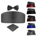 thumbnail image 2 of Bangcool Mens Bow Tie Fashion Solid Color Formal Bowtie with Pocket Square & Cummerbund, 2 of 7