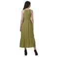 thumbnail image 4 of Moomaya Robe de Vacances pour Femmes en Rayonne, Col Licou, Sans Manches, Fente avant, Robe Imprimée, 4 of 4