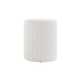 thumbnail image 1 of Get Set Style Tulum Round Boucle Ottoman with Comfy Padded Seat (White), 1 of 5