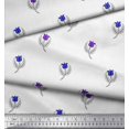 thumbnail image 3 of Soimoi Polyester Crepe Fabric Leaves & Floral Block Printed Fabric 1 Yard 42 Inch Wide, 3 of 3