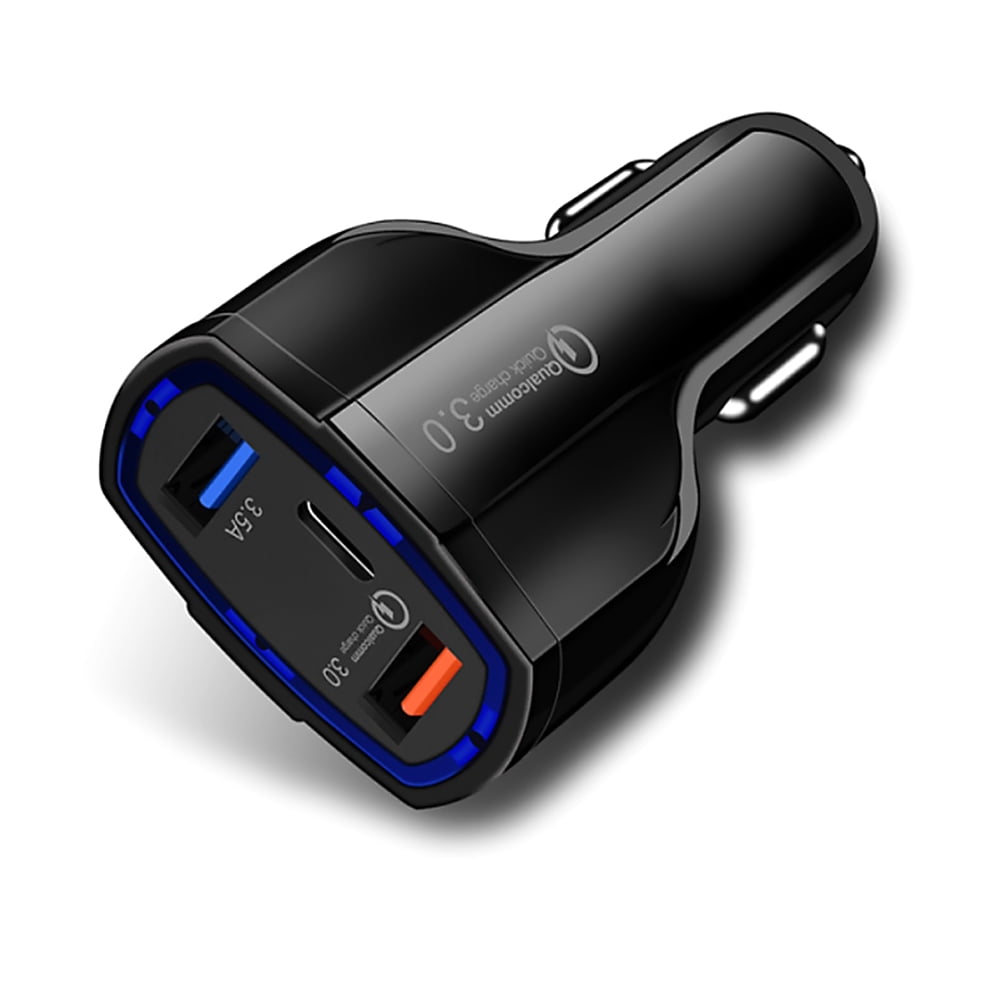 Amdohai Quick Car Charger With 2 USB Ports Type-C Fast Charging Travel Charger Adapter