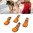 thumbnail image 1 of Boots 4pcs Dog Boots Soft Rubber Waterproof Pet Dog  Protector with Reflective Straps for Outdoor Activities, 1 of 7