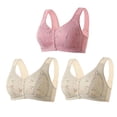 thumbnail image 1 of AherBiu 3pc Plus Size Bras for Women Front Closure Full Coverage Comfort Bralettes Push up Wireless Lingerie, 1 of 7