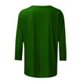 thumbnail image 4 of DPTALR T-shirt Ample Uni pour Femme, Blouse Mi-Longue à Manches 3/4, Col Rond, Hauts Décontractés, 4 of 5