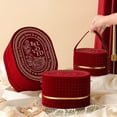 thumbnail image 2 of MTBLYS Souvenir Gift Box Velvet Hand Box Wedding Candy Box Holiday Gift Packaging 1 Pc Polyester White Wine 8.07X5.51X5.11 In Festival Use, 2 of 8