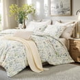 thumbnail image 3 of Nayoroom 3 Pieces Soft Microfiber Boho Floral Duvet Cover Green Botanical Full Bedding Set with Colorful Flower Print Pattern, 3 of 5