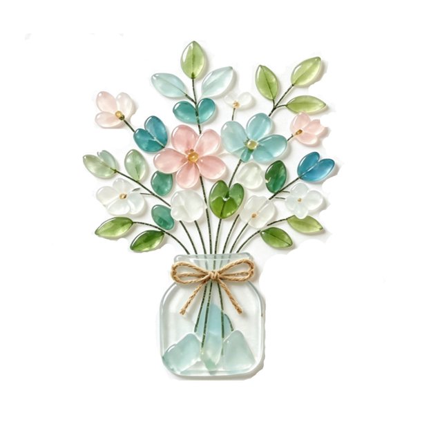 Clearance! Handmade Colored Sea Glass Romantic Decoration Desktop Crafts
