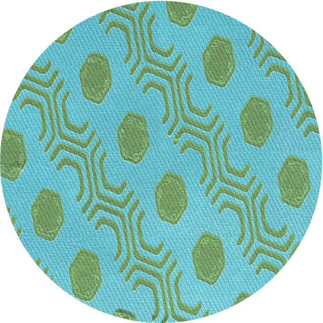 Ahgly Company Tapis d'Intérieur Lavable en Machine Carré Transitionnel Moyen Vert Mer, 3 Pieds Carré