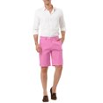 thumbnail image 2 of INSPIRE CHIC Men's Shorts Allover Striped Belt Loop Zipper Button Closure Pockets Casual Shorts 36 Fuchsia, 2 of 8