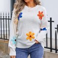 thumbnail image 2 of Timegard Hauts pour Femmes Tricot Manches Longues Col Rond Épaules Tombantes chandail-Over Chandail Automne Décontracté Ample Hauts, 2 of 9
