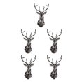 thumbnail image 3 of Decodeary Self Adhesive 3D Deer Head Mirror Wall Sticker For Easy Application black XXL 5Set, 3 of 6