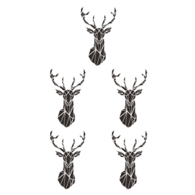 Redempat Living Space With 3D Mirror Deer Wall Sticker Easy To Paste And Remove black XXL 5Set