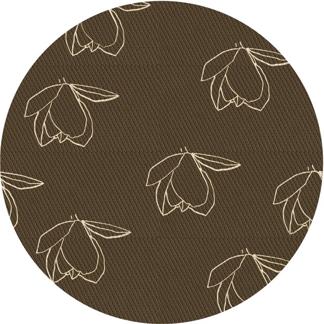 Ahgly Company Tapis Rond Lavable en Machine Intérieur Transitionnel Chêne Brun, 4 Pieds Rond