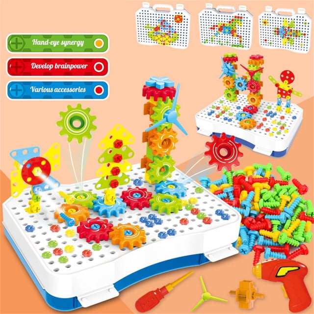 Education Puzzle Toy Set for Kids - Interactive Drill Nut Disassembly Tool Playset for Early Learning and Critical Thinking