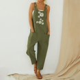 thumbnail image 2 of Kcodviy Bretelles Amples pour Femmes avec Poche Combinaisons pour Femmes Grande Taille Combinaison Imprimée Style Décontracté Femme Col Roulé Manches Longues Plage Combinaison pour Femme, 2 of 4