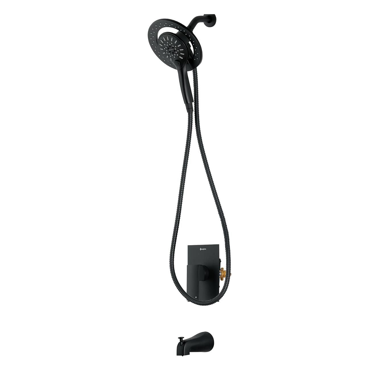 Ensemble a pression balancée d'akuaplus®, Valve PEX 1/2 po avec Douchette magnétique et bec de bain 5 3/8 po x 1/2 po raccord lisse.