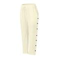 thumbnail image 4 of FcBaudy Full Length Pants Men's Casual Holiday Pocket Drawstring Solid Color Elastic Waist Cropped Pants Men Pants, 4 of 4