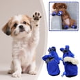 thumbnail image 1 of Winter Dog Shoes Fleece Warm Dog Boots With Reflective Tape 1 Claw Cover Pet Shoes With Drawstring, 1 of 5