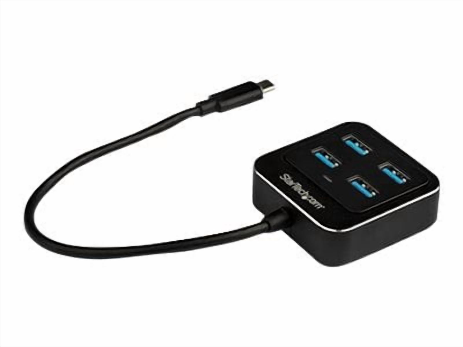 StarTech.com 4-Port USB C Hub, USB-C to 4x USB-A Ports, SuperSpeed 10Gbps USB 3.1/USB 3.2 Gen 2 Type-C Hub, USB Bus Powered, Portable/Compact USB-C to USB Adapter Hub for Ordinateur Portable, Aluminum 4 x SuperSpeed USB 3.0 (HB31C4AB) - Hub - - Bureau - pour P/N : PEXUSB321C