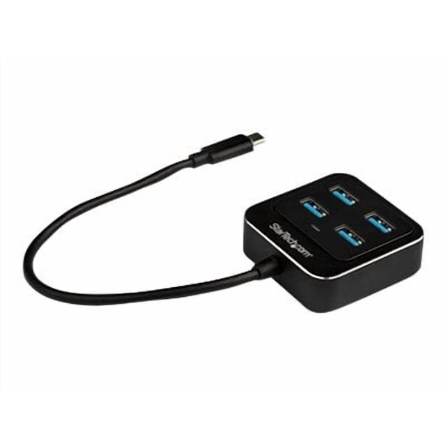 StarTech.com 4-Port USB C Hub, USB-C to 4x USB-A Ports, SuperSpeed 10Gbps USB 3.1/USB 3.2 Gen 2 Type-C Hub, USB Bus Powered, Portable/Compact USB-C to USB Adapter Hub for Ordinateur Portable, Aluminum 4 x SuperSpeed USB 3.0 (HB31C4AB) - Hub - - Bureau - pour P/N : PEXUSB321C