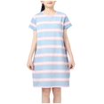 thumbnail image 1 of RXIRUCGD 2025 Vêtements d'Été pour Enfants Robe d'Été pour Filles Robe de Nuit Rayée à Manches Courtes pour Enfants, 1 of 2