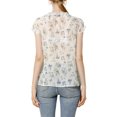 thumbnail image 3 of INSPIRE CHIC Blouse Fleurie pour Femme de la Saint-Valentin à Manches Courtes Cape en Chiffon Décontractée à Volants Hauts S Blanc Violet, 3 of 8