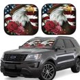 thumbnail image 1 of KLL Eagle With Hat And Roses for Windshield Sun Shade 2-Piece Foldable Car Front Window Sunshade for Most Sedans SUV Truck-Large, 1 of 6