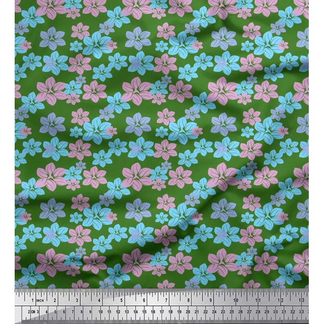 Soimoi Tissu Imprimé Floral Artistique 1 Yard 58 Inch Wide