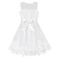 thumbnail image 2 of Robe Fille Blanche Dimensionnelle Fleur Anniversaire Mariage 4 Ans, 2 of 6
