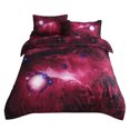 thumbnail image 1 of Unique Bargains Star Colored Sky Moon Night Duvet Cover Fuchsia Starry Pattern 4pcs, 1 of 9