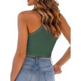 thumbnail image 2 of Kmbangi Women Ribbed Racerback Tank Tops Summer Casual Solid Color Button Sleeveless Crop T-shirt for Streetwear Club Wear, 2 of 5