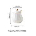 thumbnail image 2 of Sugar Bowl With Lid And Spoon, Ceramic Sugar Storage Jar, Porcelain Sugar Pot-White-300ml, 2 of 7