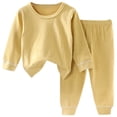 thumbnail image 1 of REDARER Girls Outfit Set Long Sleeve Top and Bottom Seamless Comfortable for Homewear Everyday Use Spring Autumn,Size:4-5 Years, 1 of 3