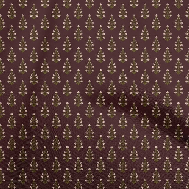oneOone Viscose Jersey Dark Chocolate Fabric Asian Block Craft Projects Decor Fabric Printed By The Yard 60 Inch Wide