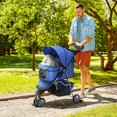thumbnail image 2 of PawHut Deluxe 3 Wheels Pet Stroller with Brake, Canopy, Cupholders (Blue), 2 of 10