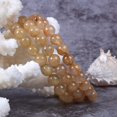 thumbnail image 2 of Bracelet Extensible Unisexe en Quartz Rutilé Doré Naturel avec Perles Rondes de 8 mm 7 Pouces, 2 of 2