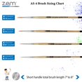 thumbnail image 4 of ZEM Brosse Synthétique Dorée Petit Détail Ensemble de Brosses Rondes Tailles 10/0, 3/0, 0, 2, 4 of 4