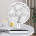 thumbnail image 1 of LSLJS USB Desk Fan, Cordless Rechargeable Mini Portable Fan, 180' Automatic Shaking Head Desktop Fan with 4 Speeds, LED Display, Strong Airflow Quiet Operation, Mini Fan, 1 of 6