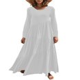 thumbnail image 1 of Robes Longues Décontractées pour Femmes, Mode, Coupe Ample, Manches Longues, Unies, Maxi, 1 of 5