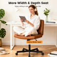 thumbnail image 4 of FDW Chaise Croisée, Roues Assise en Tailleur Bureau Moderne Pivotante Hauteur Réglable Siège Grand Tâche Informatique Confortable Tissu Sans Accoudoirs, Brun, 4 of 7