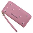 thumbnail image 1 of Womens Long Wallet Fashion Embroidery Flower Zipper Card Wallet Clutch Wallet, 1 of 4