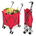 thumbnail image 1 of Costway Folding Shopping Cart Utility with Water-Resistant Removable Canvas Bag Red, 1 of 10