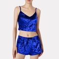 thumbnail image 2 of 2025 Ensembles de Pyjama pour Femmes Velours pour Femmes 2 Ensemble de Pyjamas en Soie pour Femmes Pièces Combinaison Tenue Sans Manches Ensemble de Pyjama Haut Court Camisole + Mariée, 2 of 7