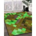 thumbnail image 3 of Ahgly Company Tapis d'Intérieur Lavable à la Machine, Carré, Transitionnel, Vert Pomme Vert, Tapis de Zone, 6 Pieds Carré, 3 of 7