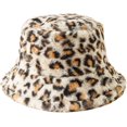 thumbnail image 1 of LinYooLi Trendy Winter Unisex Bucket Hats Leopard Warm Soft Fluffy Fisherman Hat Travel Outdoor, 1 of 5