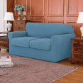 thumbnail image 2 of CHOK 2024 Housse de Sofa Extensible à Texture Quadrillée Housse de Canapé avec Housse de Coussin Séparée (Sofa Gris), 2 of 6