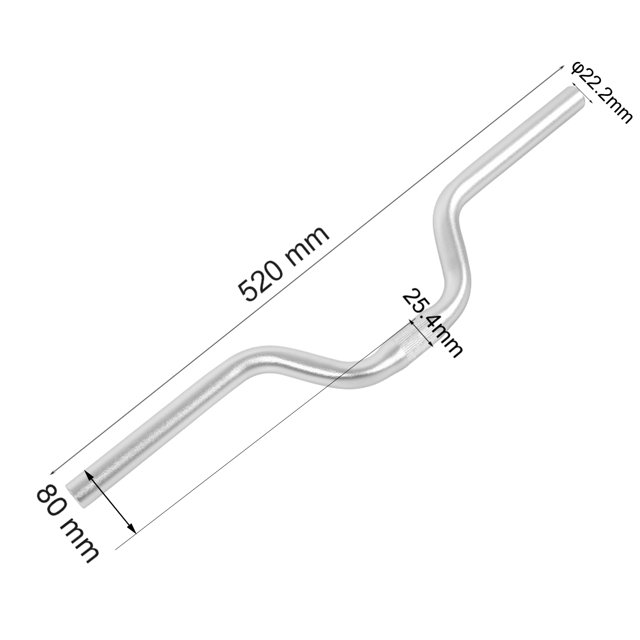 Bicycle Handlebar, Aluminum High Hardness Bike Fixed Gear Riser Bar Replacement for Folding Bikes Balance Scooter