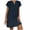 Bleu Foncé, variante sur Meichang Robes pour Femmes Grande Taille Décontractées en Coton et Lin Robes à Encolure en V Fendue à Manches Courtes Robes Mini Unies Fluides Coupe Ample Robes de Plage Rose TTTTG