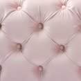 thumbnail image 3 of Baxton Studio Avara Pouf Moderne en Velours Touffeté Rose Clair et Or, 3 of 7